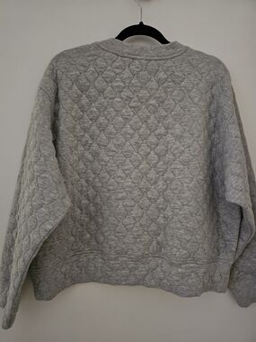 Zella By Nordstrom Grey Mirage Heather Quilted Pullover